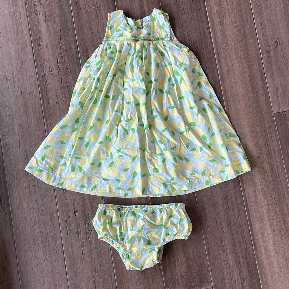 Baby Boden 100% cotton Lemon dress